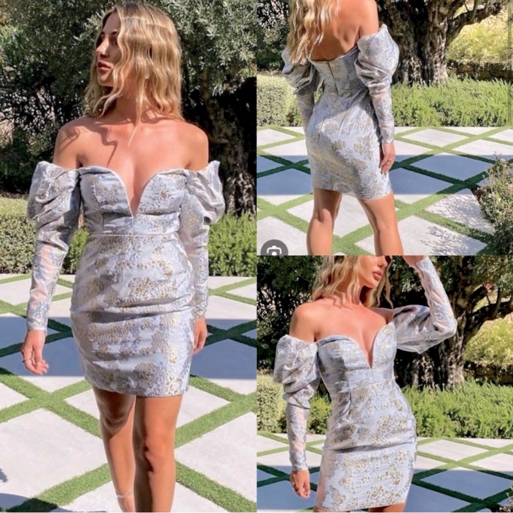 Powder Blue and Gold Minidress